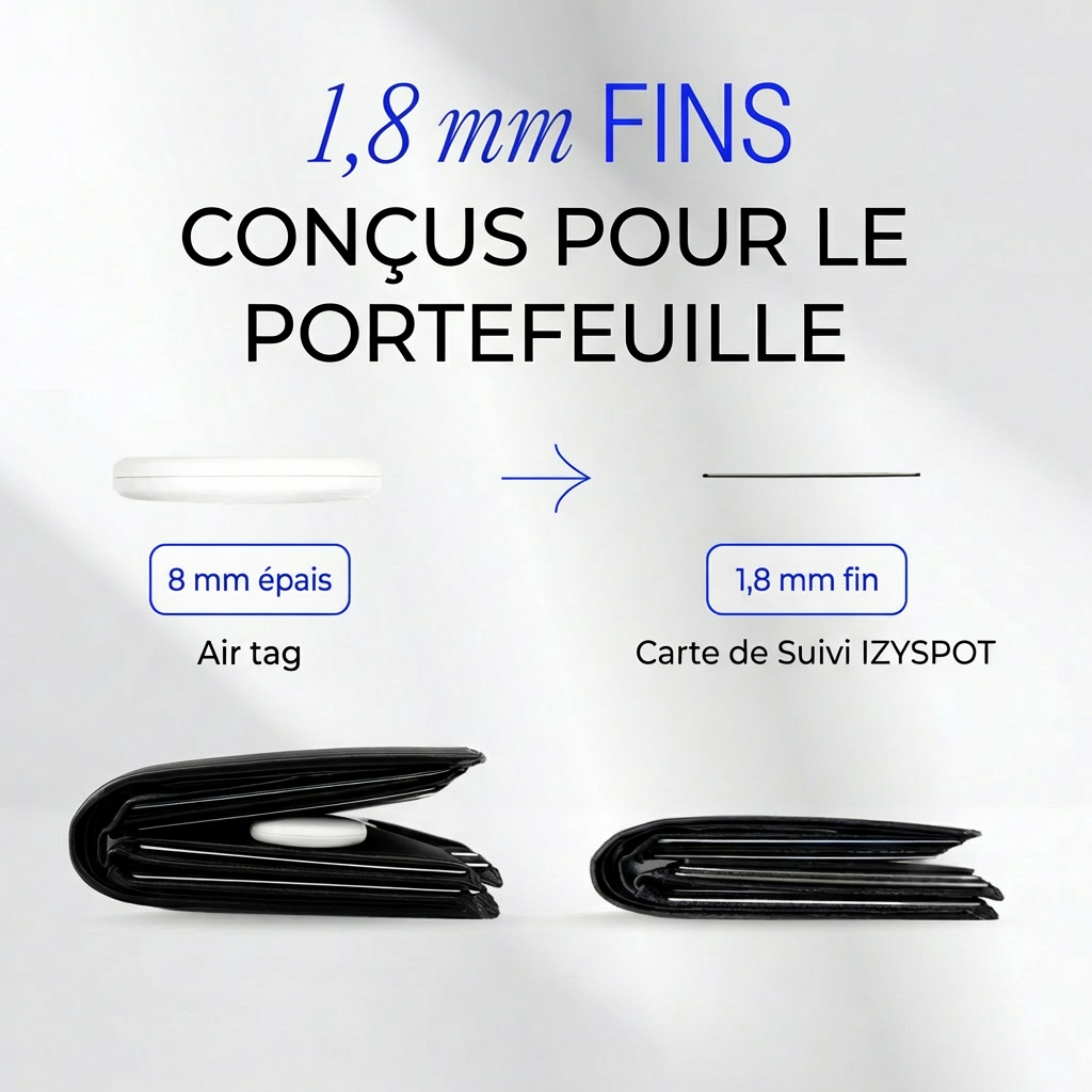 IZYSPOT — Carte de Suivi GPS Ultra-Fine (Compatible Apple Find My)