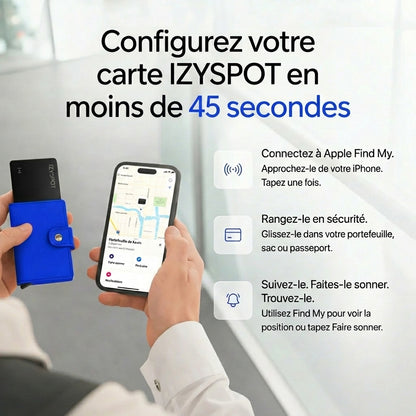 IZYSPOT — Carte de Suivi GPS Ultra-Fine (Compatible Apple Find My)