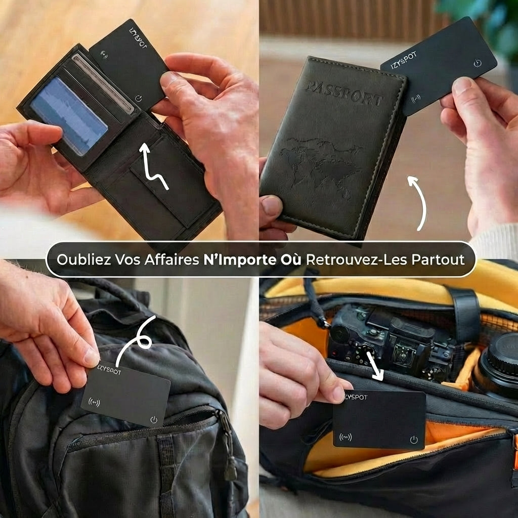 IZYSPOT — Carte de Suivi GPS Ultra-Fine (Compatible Apple Find My)